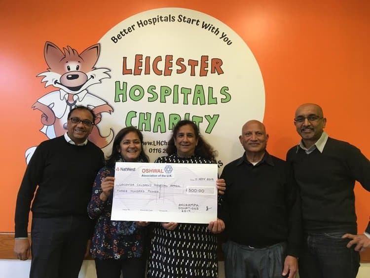 It was a pleasure to welcome representatives from the Leicester Area of the Oshwal Association to accept the £300 donation raised by all members during this year's Paryushan holy observance.