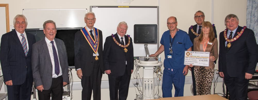 Heart patients at Glenfield Hospital are benefitting from a brand new, portable ultrasound machine thanks to an incredibly generous donation from the Mark Master Masons.