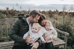 Darren Oxby and Claire Watson with the twins