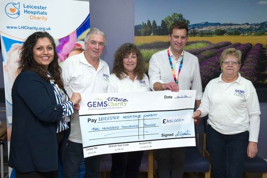 Cheque presentation for Chemotherapy Suite