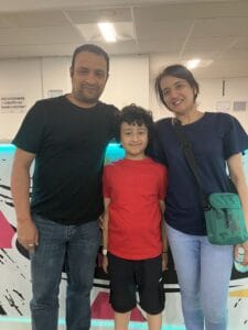 Aryan with his mum Rupa and dad Sailesh