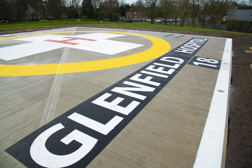 New upgraded helipad opens at the Glenfield Hospital thanks to support of charity